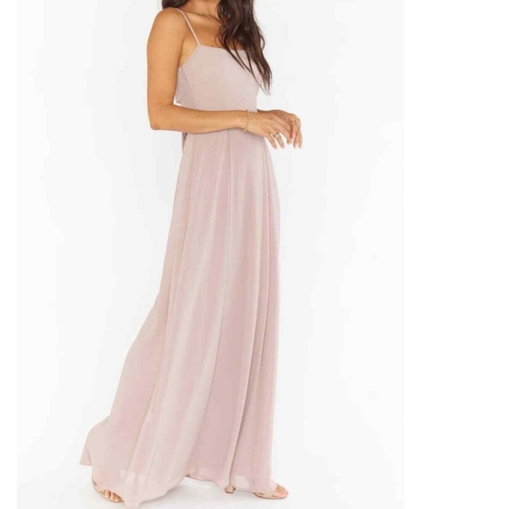 Show Me Your MuMu Soft Pink Lauren Tie Back Formal Maxi Dress